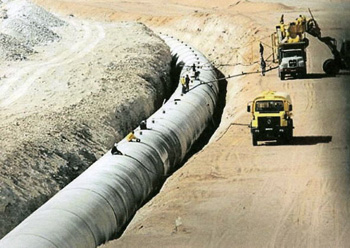 Man-made water project, pipeline, Libya